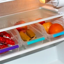 Plastic Kitchen Refrigerator Storage Baskets Fridge Freezer Shelf Holder Large Capacity Freezer Organiser Space Saver 3