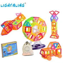 Lightaling Mini Size Magnetic Designer 80 90 110 130Pcs Building Block With 1 Pocket Educational Toy