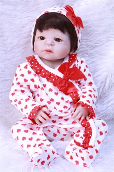 

Reborn baby girl dolls 22"NPK full silicone reborn baby for children gift baby real born bonecas brinquedos