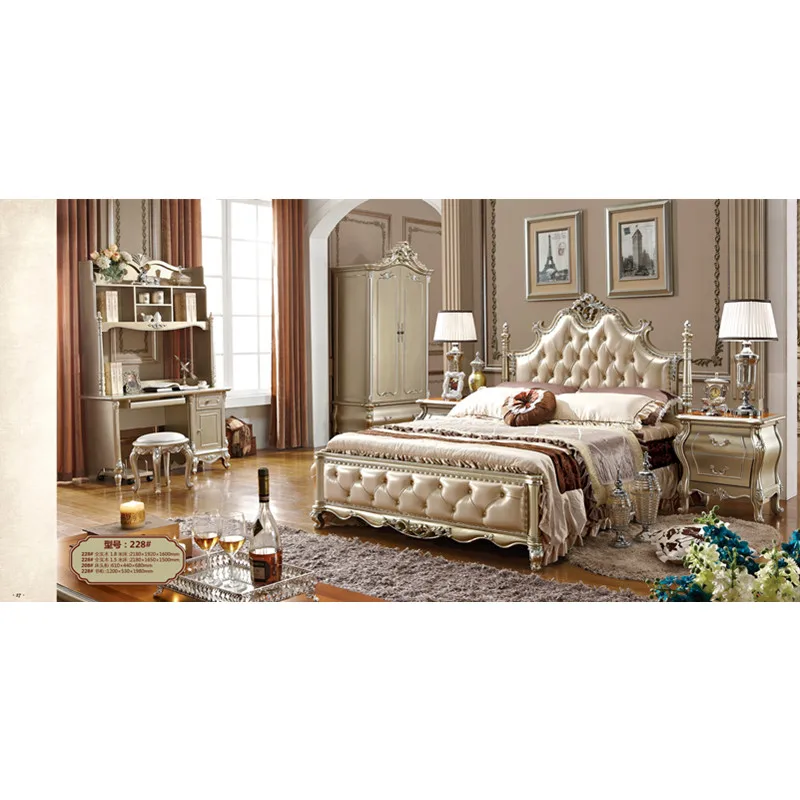 Us 1259 0 0426 European Style Foshan Solid Teak Wood Tuft Kingsize Bedroom Set In Bedroom Sets From Furniture On Aliexpress