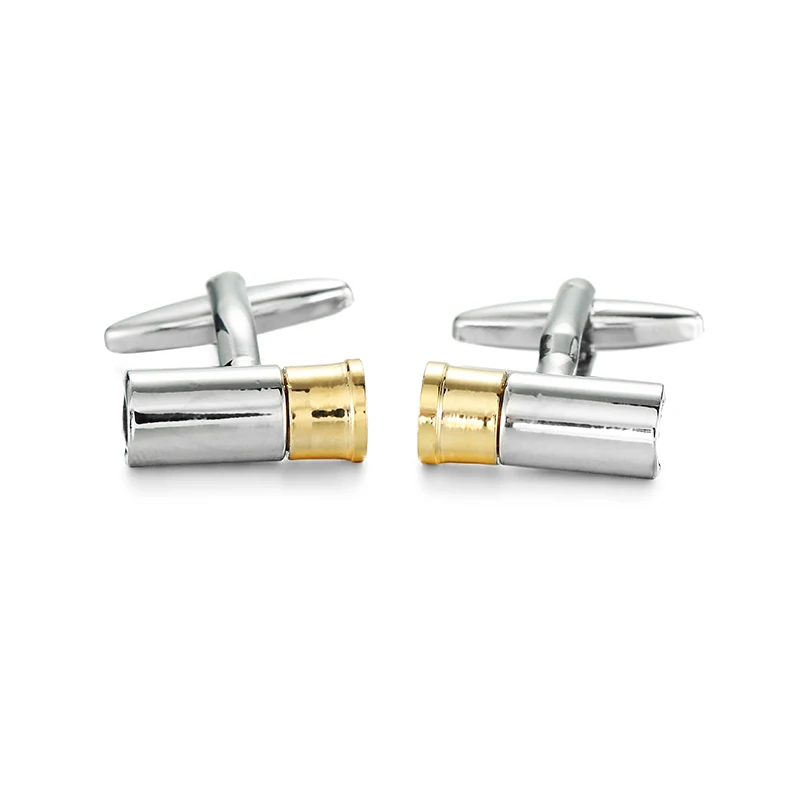 High Quality French Smooth Golden bullet Cufflinks For Mens Shirt Brand