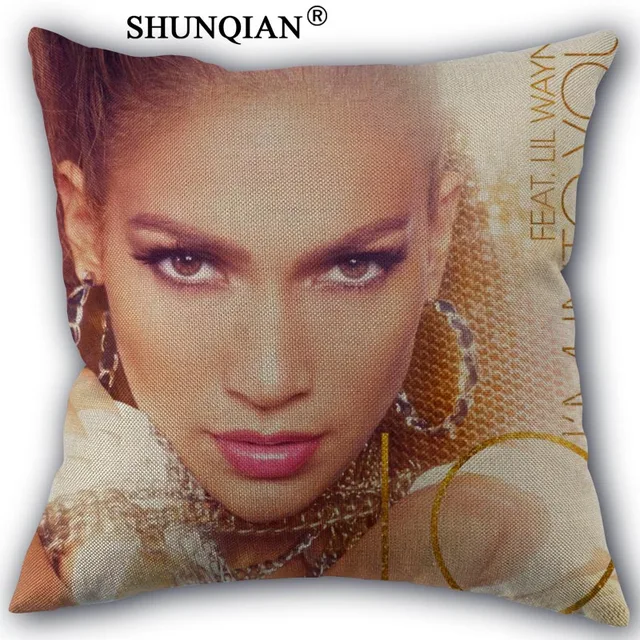 jennifer lopez Pillowcase Custom Cotton Linen Square Decorative Pillow