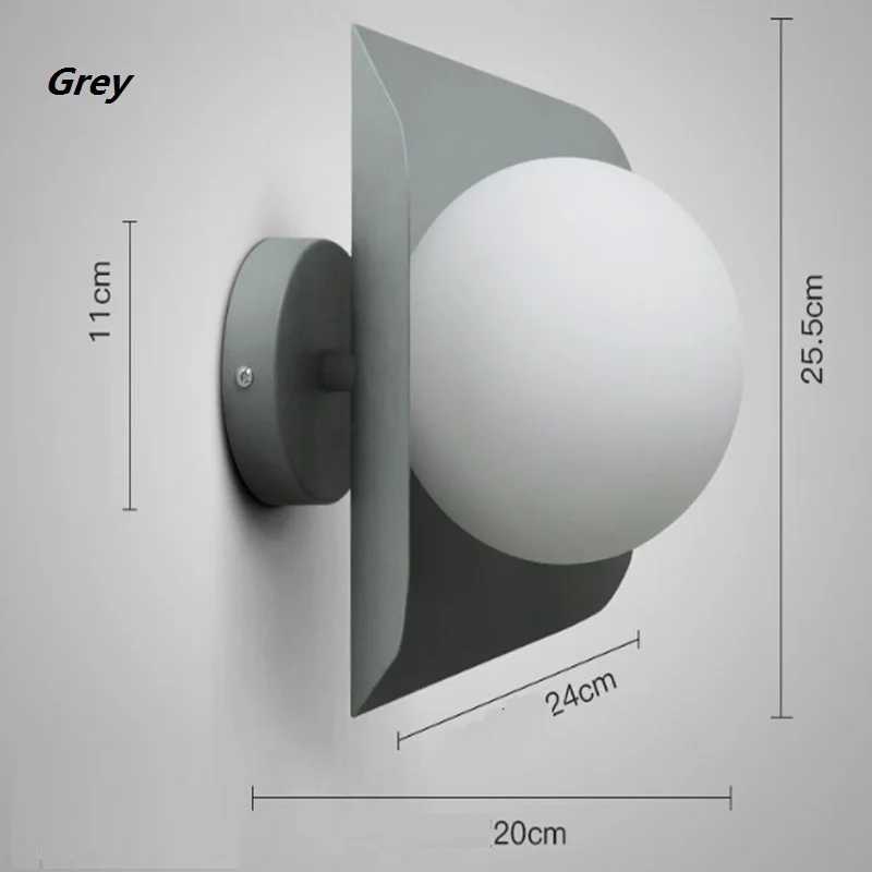 Скандинавский Морден минималистичный настенный светильник светодиодный комнатный, уличный, настенный светильник, светильник для коридора, крыльца, бра, освещение Lamparas de Pared - Цвет абажура: grey
