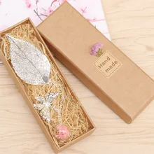 1 шт. Металл полые листьев закладки подарочной коробке китайском стиле Классическая Творческий Античная подарок на день рождения