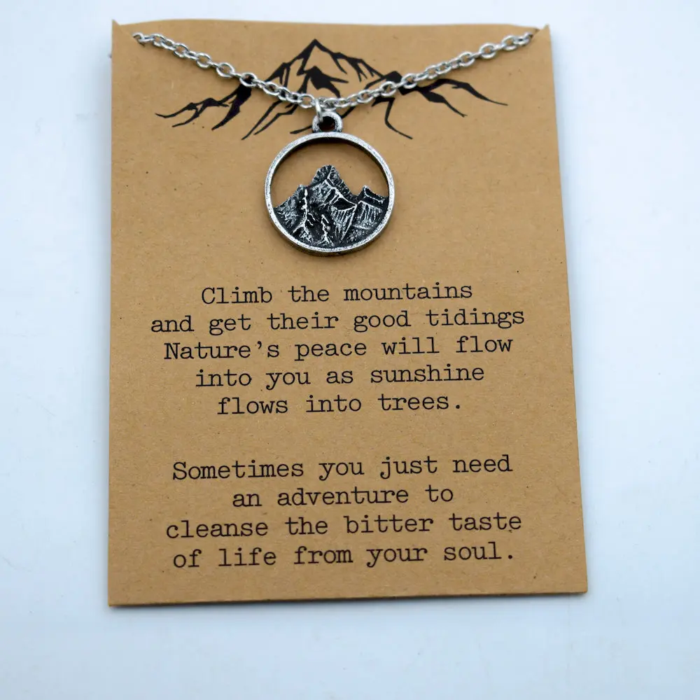 

1pcs mountain are calling i must go mountain necklace advanture jewelry