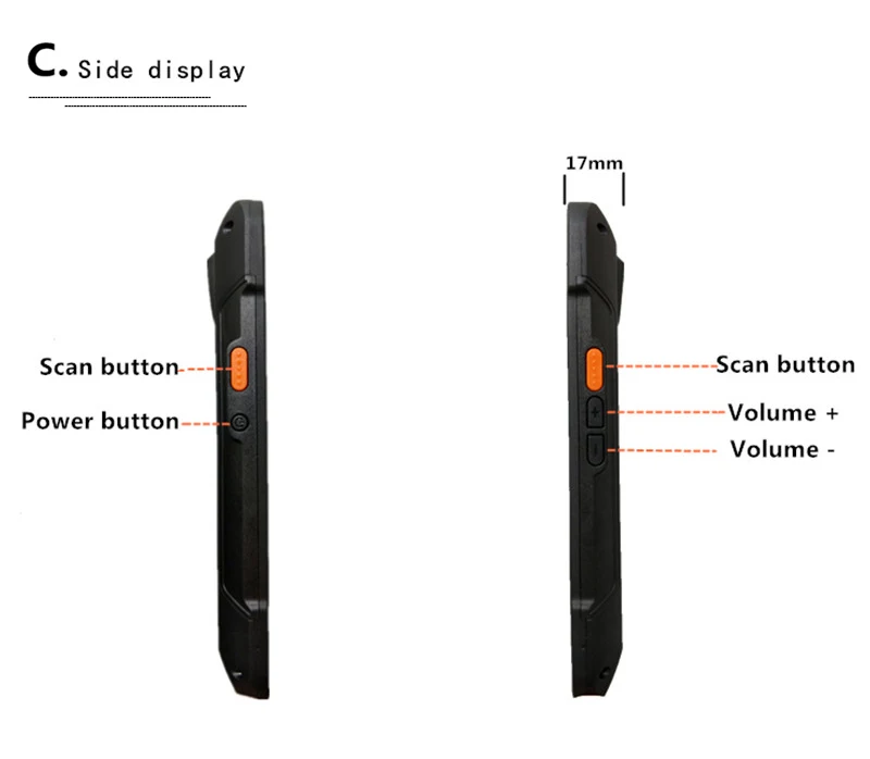 Leitor sem Fio do Código de Barras Pda do Varredor Móvel do Código de Barras do Terminal da Posição de 5 Gprs Bluetooth Wifi Polegadas 1d - 2d 4g 11 1d 2d 4g gprs bluetooth wifi pda