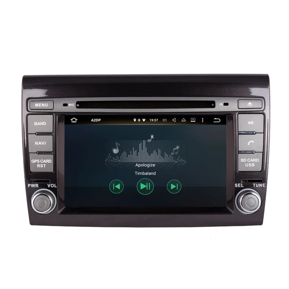 7 Inch Android Octa Core 4GB RAM Car GPS Navigation For Fiat Bravo 2007- CD DVD Multimedia Player Steering Wheel Control Wifi | Автомобили