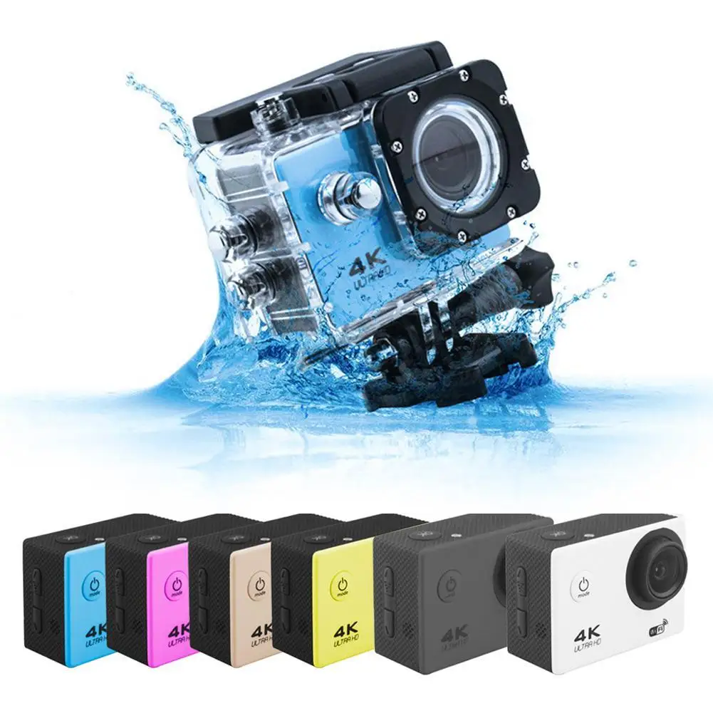 

2019 Camera Ultra 720/ 25fps WiFi 2.0" 170D Underwater Waterproof Helmet Video Recording Cameras Sport Cam