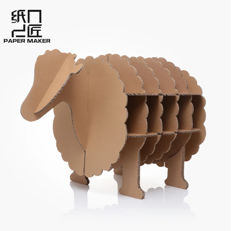 

2018 new papermaker High-end DIY bookshelf Goat style book shelf home decoration furniture self-build puzzle water