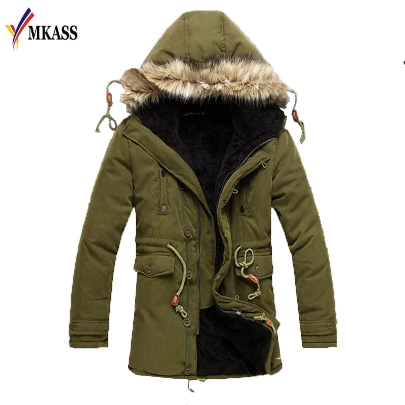 

Men Coat 2017 Hot Sale Men's Solid Causal Long Warm Coat Male Fashion Padded Hooded Winter Wear Thick Coat