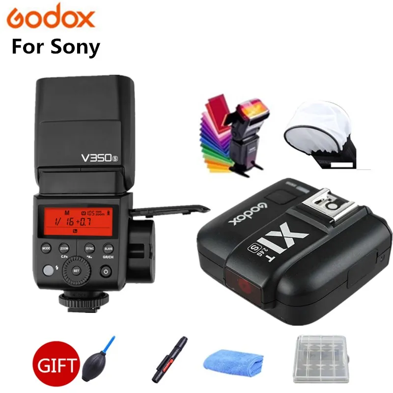 2 шт. Godox V350S ttl HSS 1/8000 s вспышка со встроенным литий ионным аккумулятором 2000 мАч X1T S