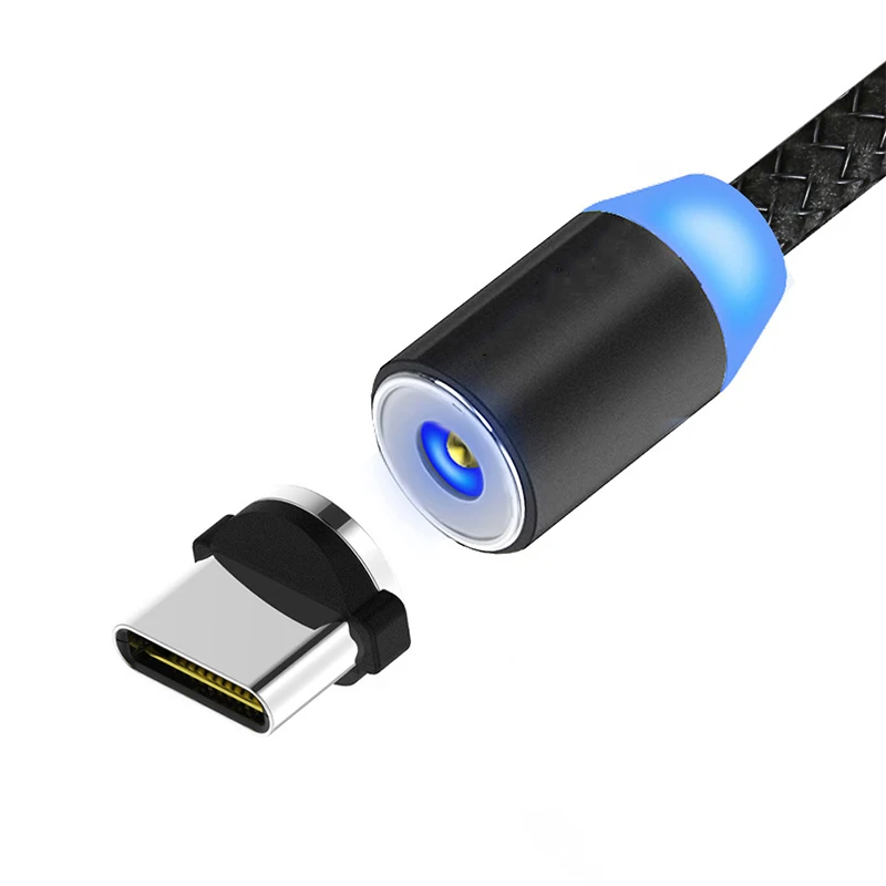 

Magnetic Cable Braided Micro USB Type C LED Magnet Charger Cable For iPhone X Samsung Xiaomi 1m Fast Charge Mobile Phone Cables