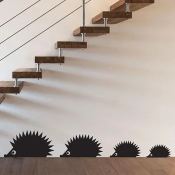 

Cartoon Four hedgehogs Wall Sticker Living room kids rooms background decoration wall Mural Art Decals home decor stickers wallpaper