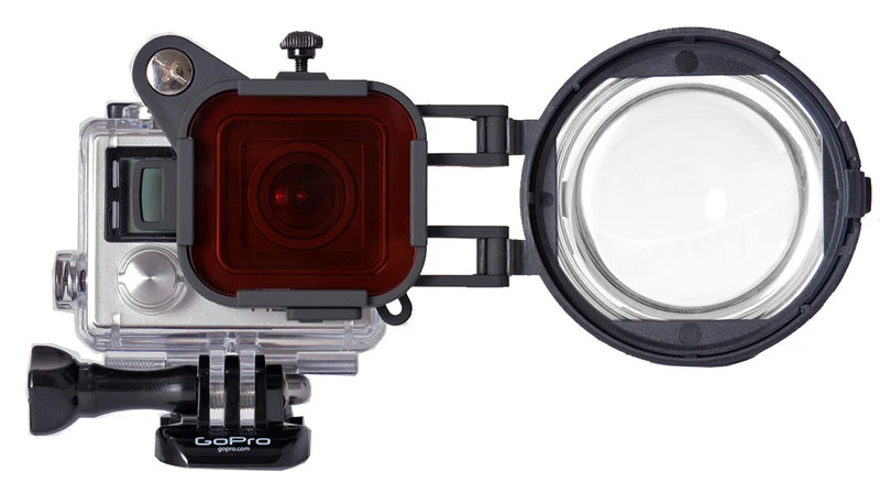 Red Color Correction Filter + 16X Close Up Macro Lens for Gopro Go Pro Hero 4 3 3+ Housing Case Underwater Scuba Lens Filter Kit (8)