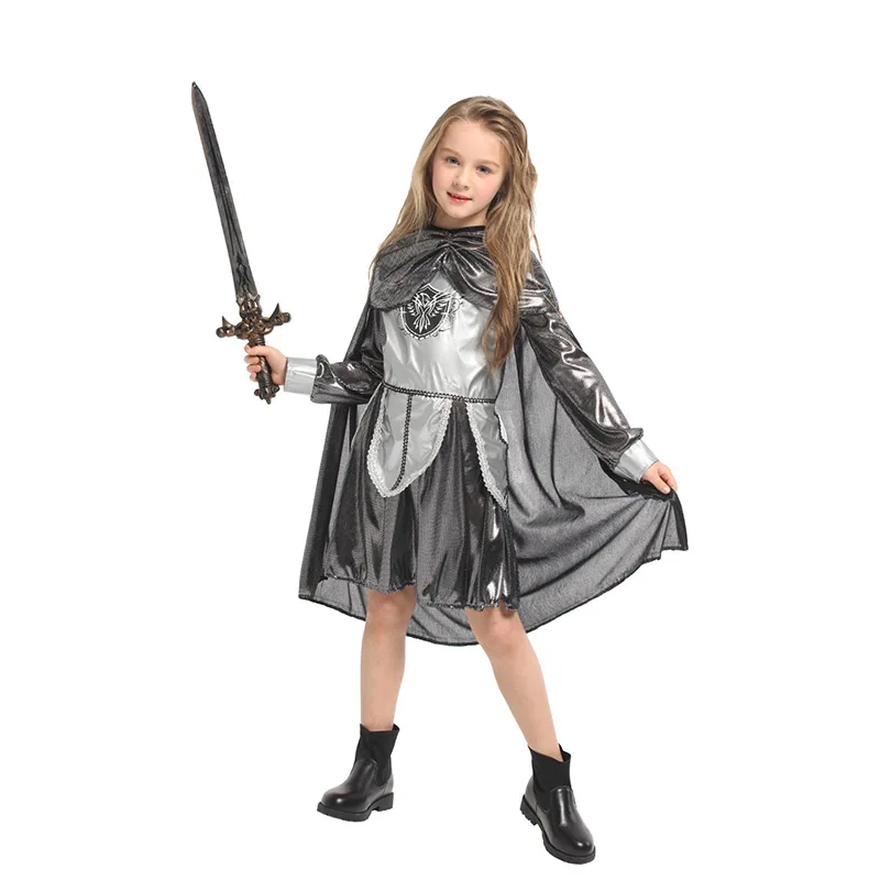 Girl European Medieval Knight Warrior Costume Kids Children Halloween