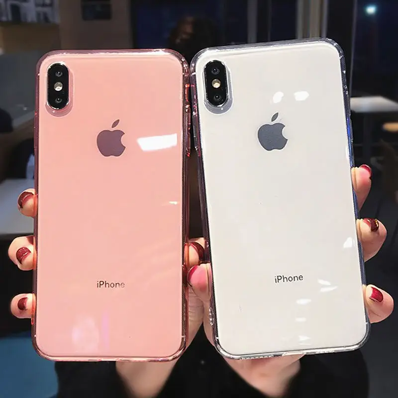 Противоударный прозрачный чехол карамельных цветов для телефона iPhone X XS Max 6 6S 7 8