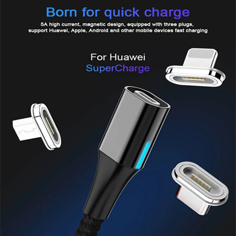 5A Магнитный Тип Кабеля C кабель супер быстрая зарядка для телефона huawei p30 lite p20 p10 p9