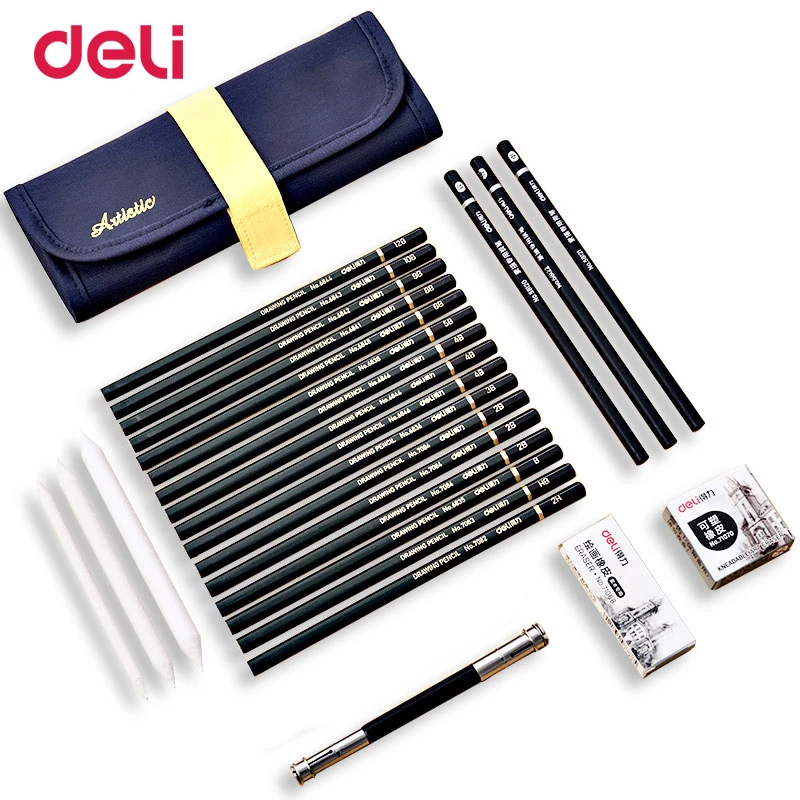 Deli 26pcs pack professional sketch set for font b school b font art supply paper eraser