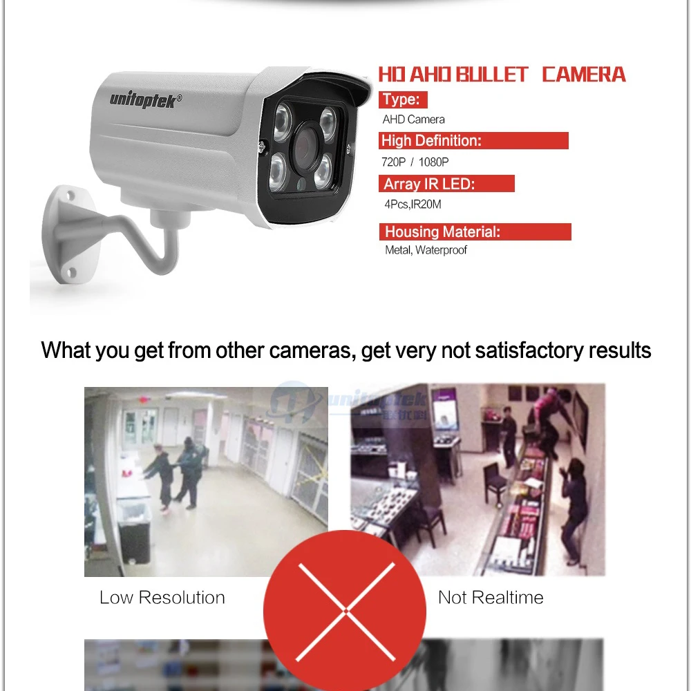 HD 720P 1080P AHD CCTV камера наружная Водонепроницаемая 4 шт. массив светодиодов ИК 20 м