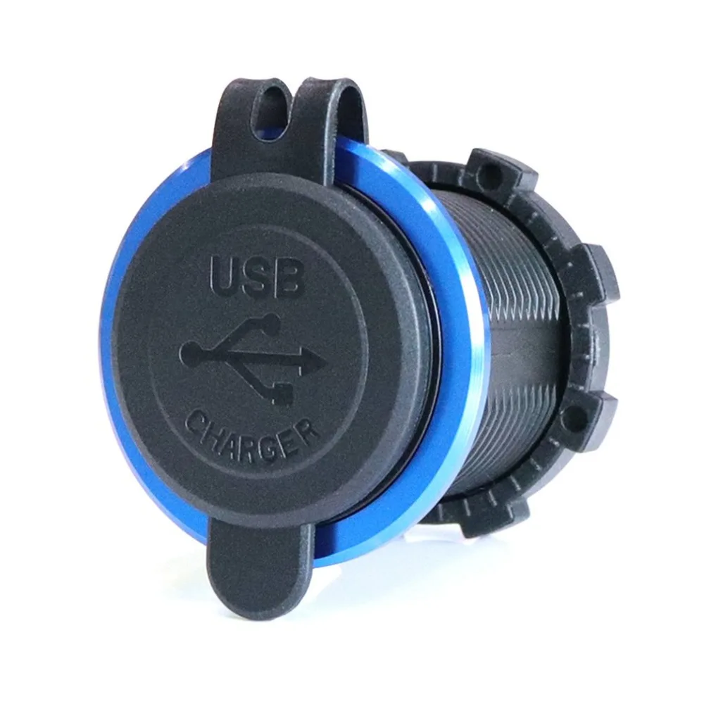 Двойной USB зарядное устройство розетка 2.1A& 2.1A(4.2A) для автомобиля лодки морской RV мобильный DIY комплект с кольцом из алюминиевого сплава
