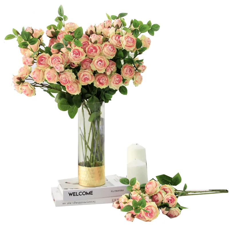 

75cm artificial flower single branch rose peony camellia DIY home Hotel table decoration fake flower wedding Bridal bouquet