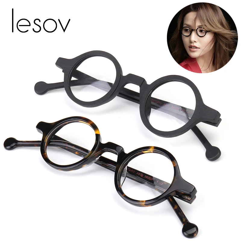 

Lesov Unisex Eye Glasses Frame Women Vintage Round Clear Lens Glasses Optical Spectacle Frame Men Retro Eyeglasses Frames New