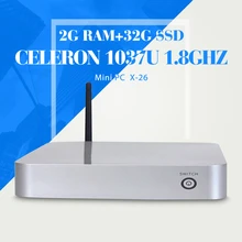 Мини-пк X-26 C1037U 2 г оперативной памяти 32 г SSD тонкий клиент Wifi настольных компьютеров выиграть 7 XP систему мини-пк