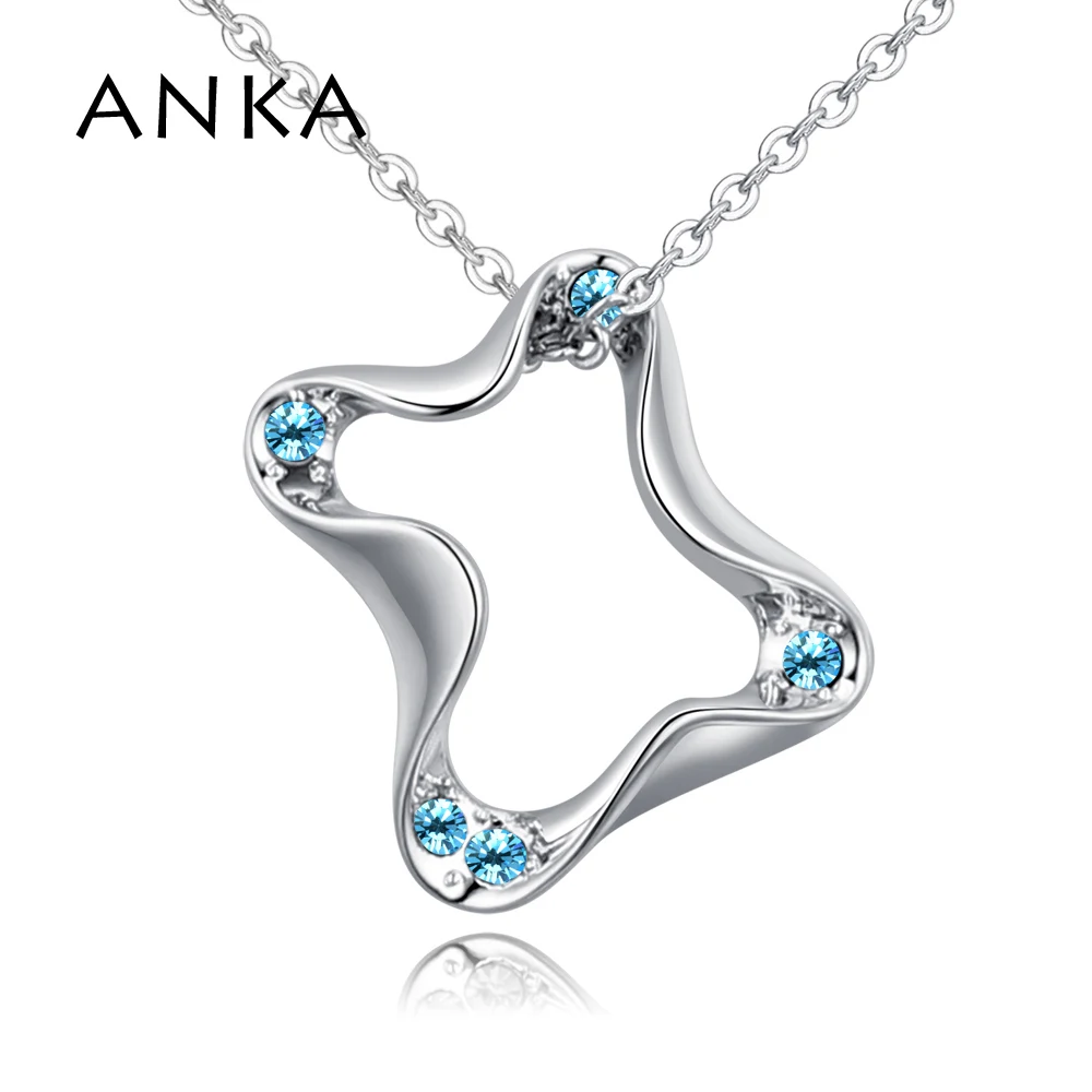 

ANKA geometric wave pendant necklace simple classics crystal necklace for women fashion jewelry girl Christmas gift #129001