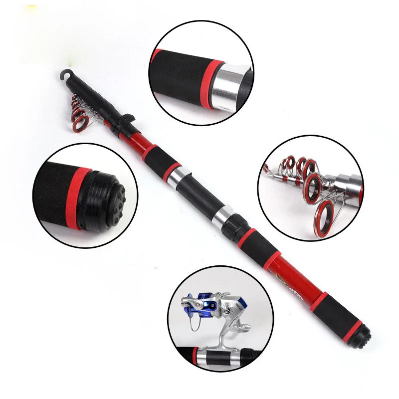 New Telescopic Sea Fishing Rods Strong FRP Folding Spinning Casting Rod