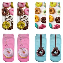 Спортивные носки женские Мультяшные носки пончик невидимые носки-башмачки хлопковые тапочки летние короткие ботильоны kawaii милые носки#2d20