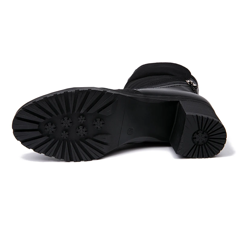 AIMEIGAO New Arrival High Heels boots Women Suede Leather Black Boots Double Zip Short Plush High Quality Women Shoes