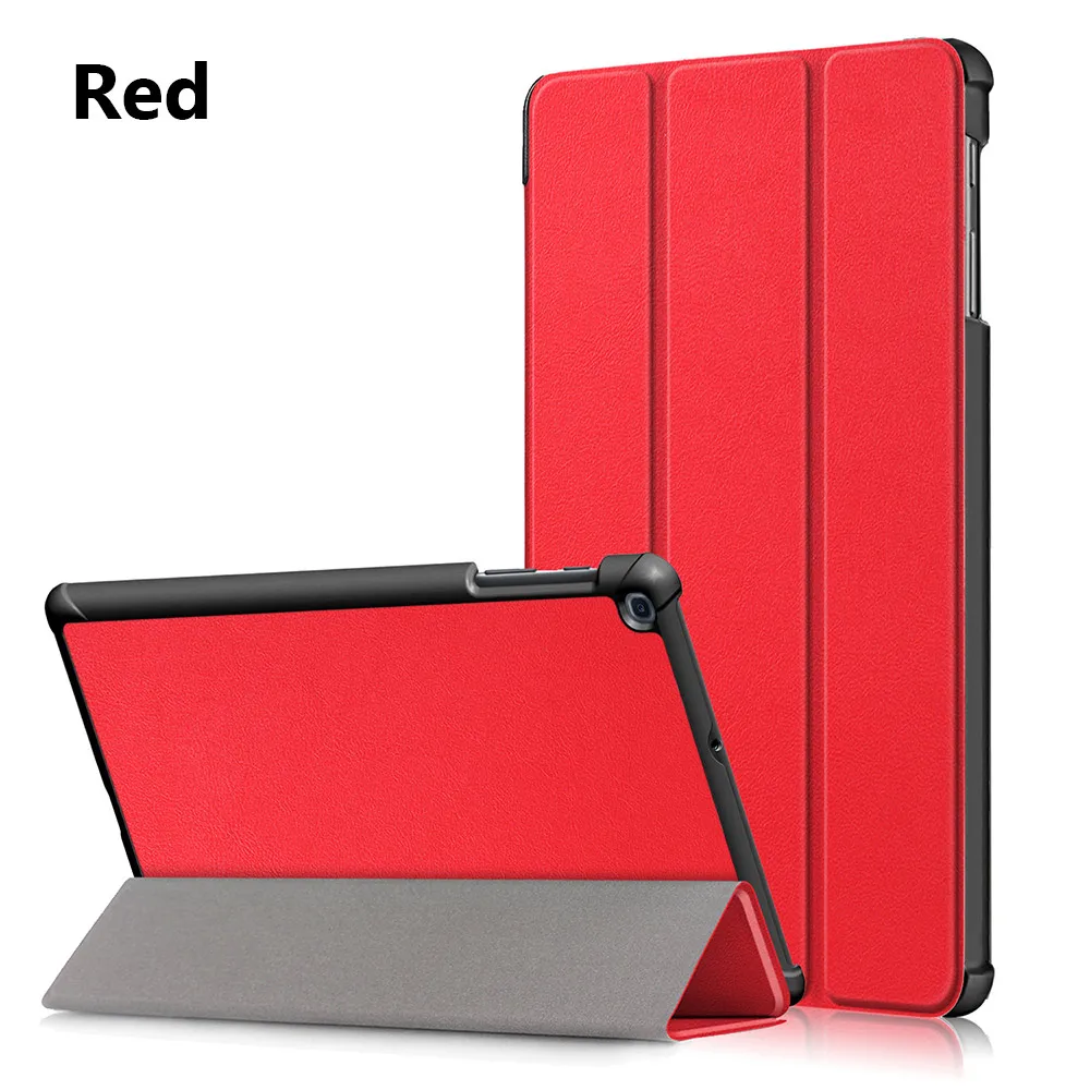 Ультра тонкий трехкратный смарт-чехол PU Чехол подставка оболочка планшет Funda для samsung Galaxy Tab S5e 10," SM-T720/T725 выпуск - Цвет: Red