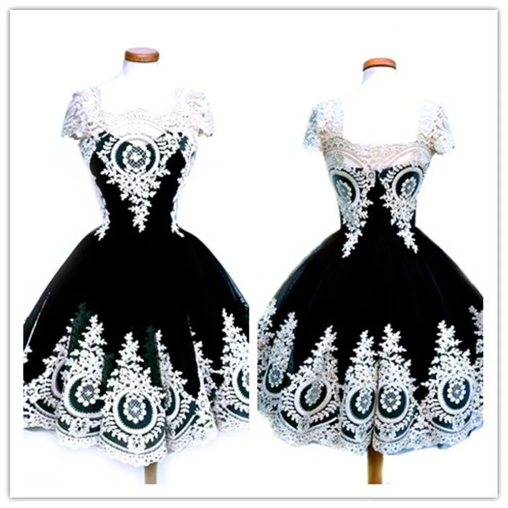 

Top Sale Black Gothic Vintage Lace Embroidery Club Dresses