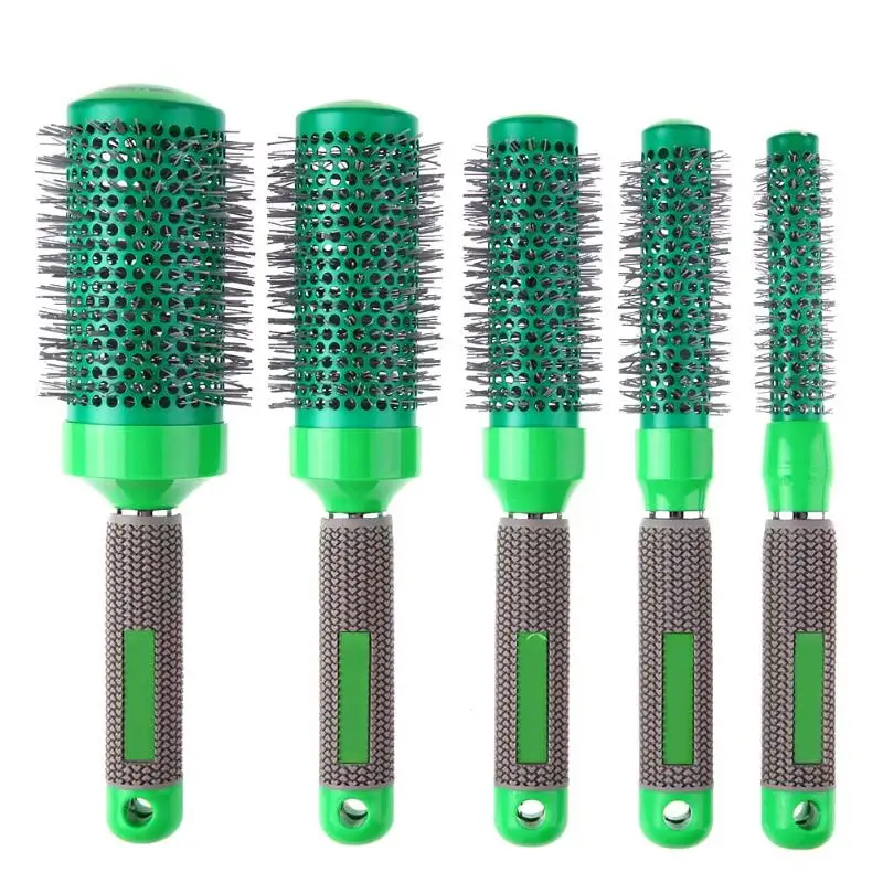 

5pcs Hairstyling Salon Ceramic Round Comb Barber Hairbrush Combs Aluminum Roller Comb Professional Hair Styling Tools