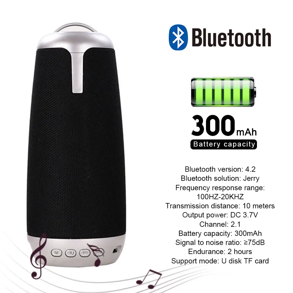 Стерео беспроводной Bluetooth динамик водонепроницаемый ткань портативный музыкальный адаптер-звукосниматель динамика аудио бум коробка с микрофоном Hands-free