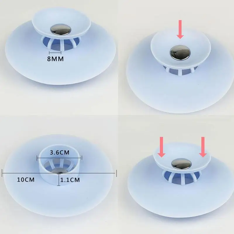 

Circle Silicone Sink Strainer Filter Plug Water Stopper Floor Drain Hair Bathtub Plug Bathroom Kitchen Cute Deodorant Stopper