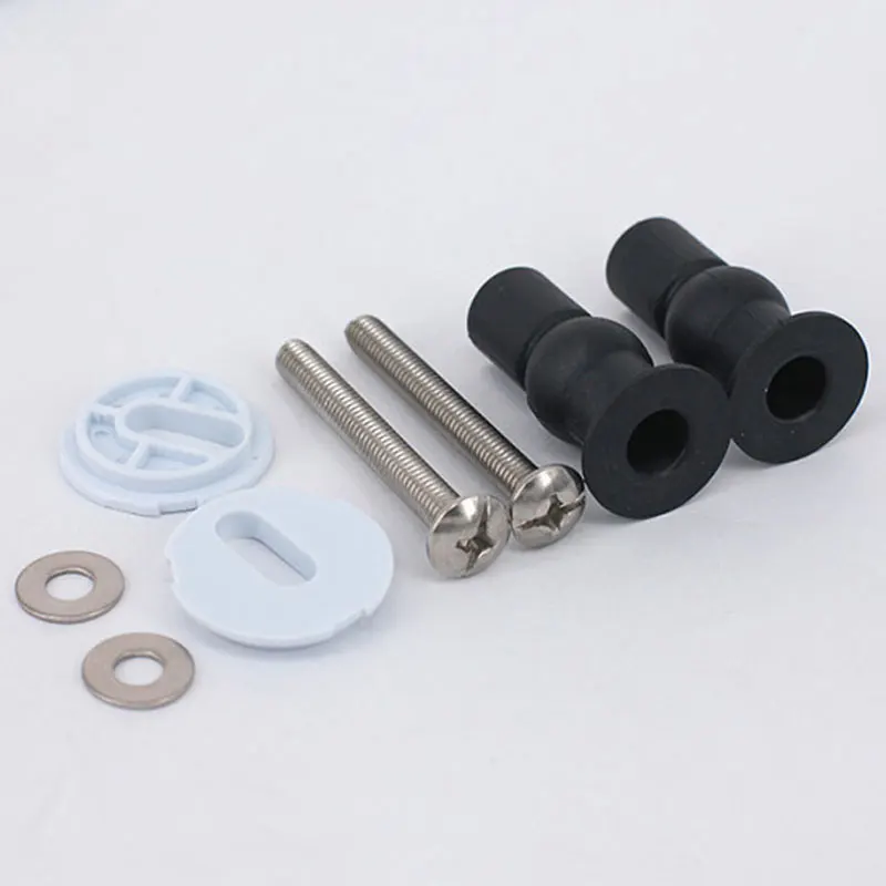 

2PCS Toilet Seat Hinge Blind Hole Fixing Fix Well Nut Screw Rubber Back to Wall with Anti-slide Gaskets Top Quality 50mm*6mm