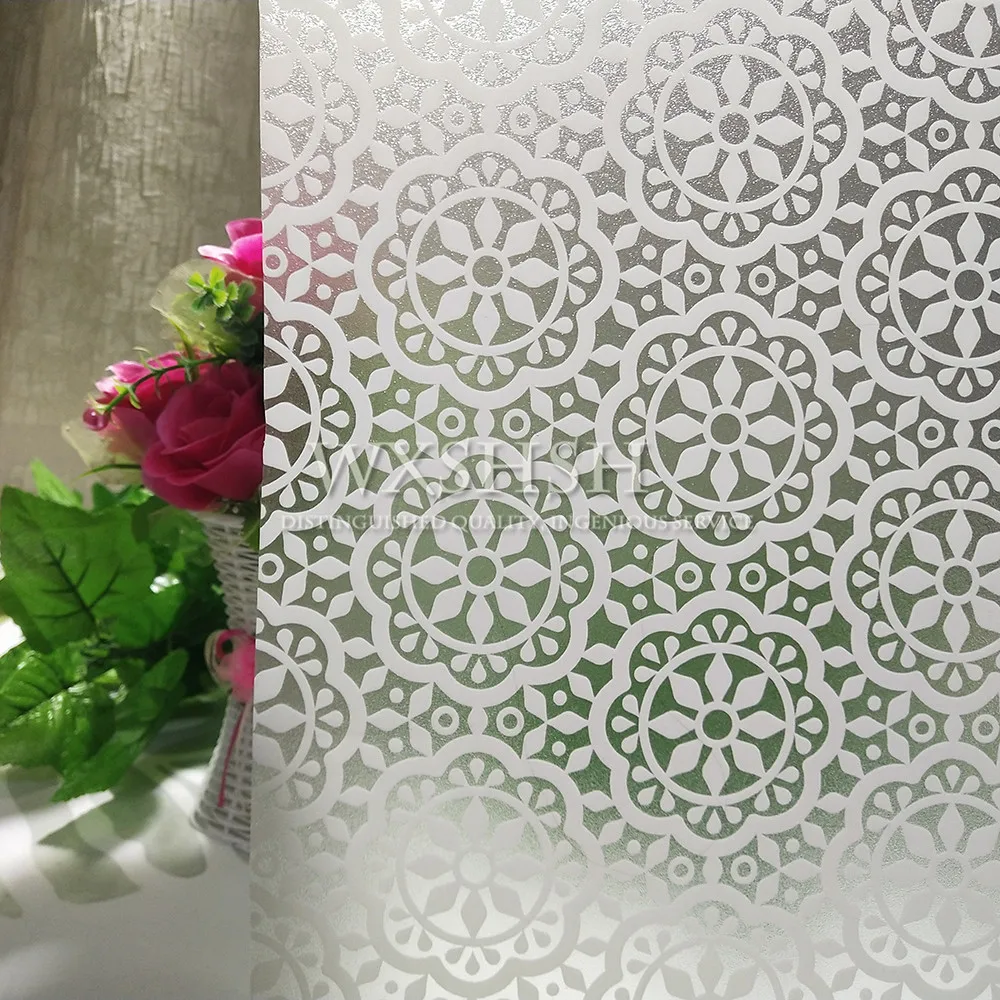 

90*100 cm Decorative Privacy Window Film Paper Sticker,Snowflake pattern Flower Decal self-adhesive static privacy glass film