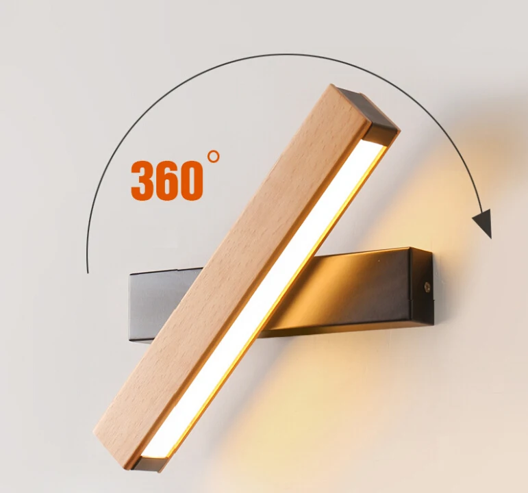  Nordic simple Wooden LED Wall Lamp Modern Adjustable Lighting bar restaurant Living room Porch Wall - 33006078212