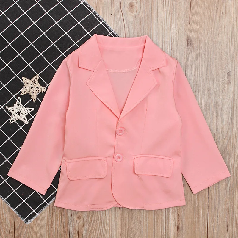 R& Z/Детская куртка г., весенне-осенний розовый блейзер с длинными рукавами в европейском и американском стиле для девочек модная куртка с лацканами