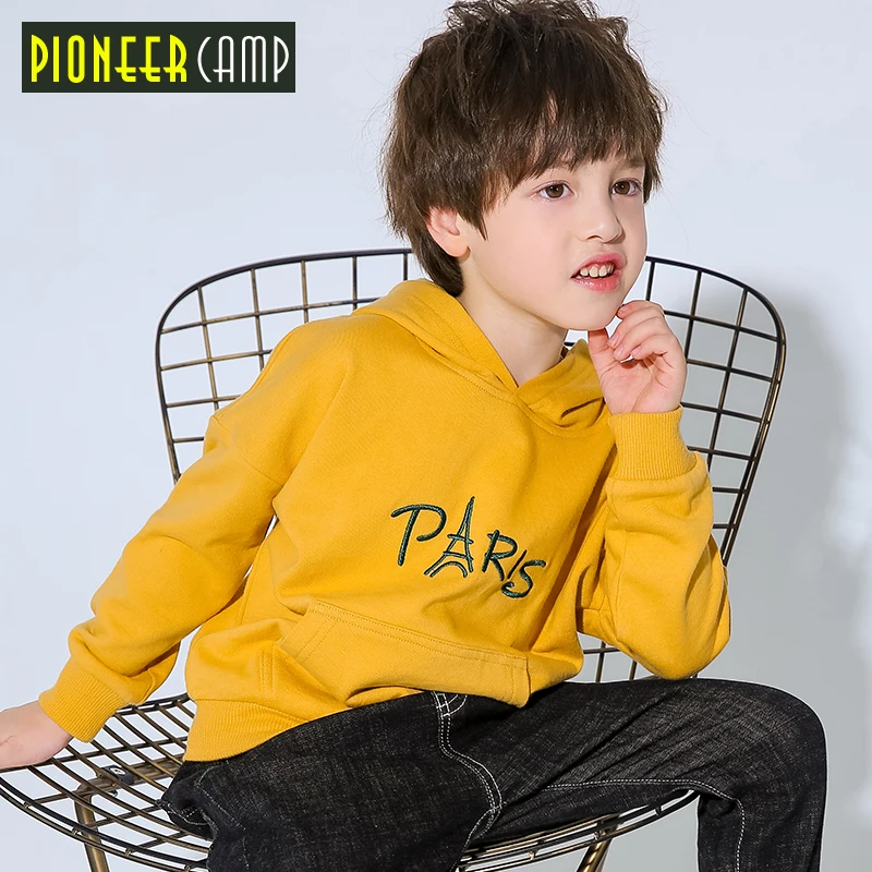 

Pioneer camp kids new thick long sleeve t shirt for boys children clothes fashion hooded printed warm tshirt boys kids BWY810148