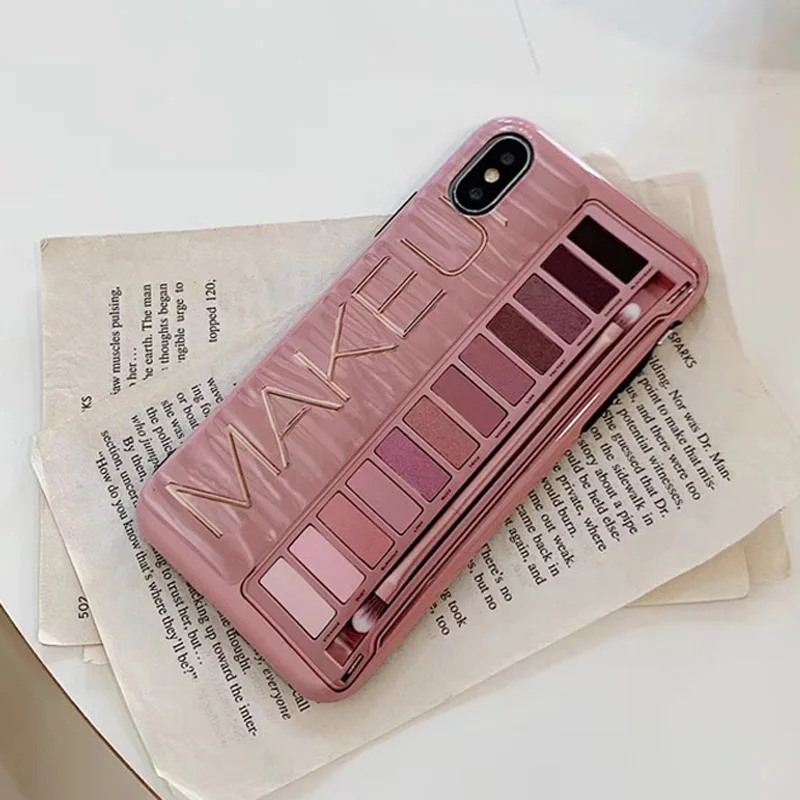 Remazy Модные женские чехлы с тенями для глаз iPhone 7 8 Plus X XS Max XR мягкие 6 6S Coque|Бамперы| |