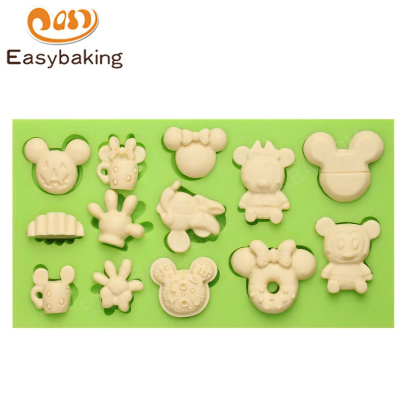 

I LOVE YOU Themed Fondant Silicone Mold DIY Woman Mickey Mouse and Monkey Cake Mould Silicon Baking Tools Decorations