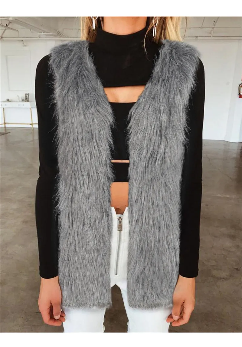 Women's autumn and winter new imitation fur sleeveless shirt vest European and American fashion fashion explosion models women's vest wild (2)