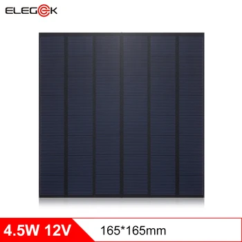 

ELEGEEK 4.5W 12V Polycrystalline Mini Solar Panel forCharging Power Bank 370mAh Solar Panel 12V for DIY 165*165mm