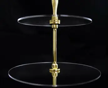 22,5 см 2 слоя акриловый круглый кекс вечерние свадебные подставка для тортов бронза с золотым серебром ручка в форме короны