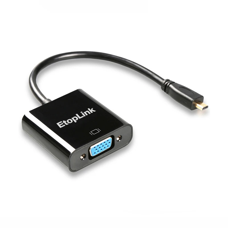 

EtopLink Micro HDMI to VGA Cable Male to Female VGA Adapt Audio Jack & Micro USB HD Cable HDMI Converter cable For XBOX PS4
