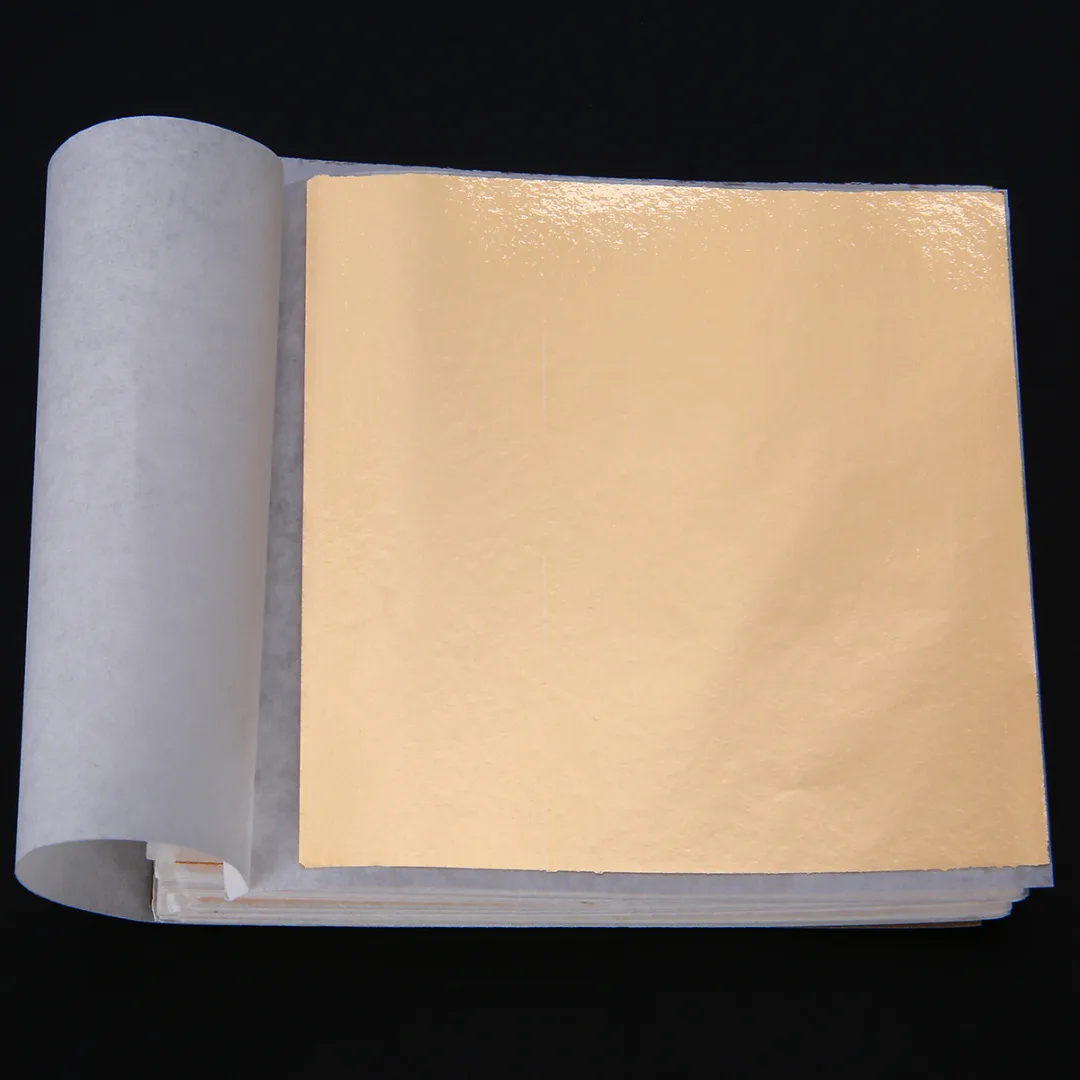 New 100 Sheets DIY Gold Foil Leaf Sheets Gilding Handicrafts Paper Decoration Mayitr 9*9cm 5 Colors