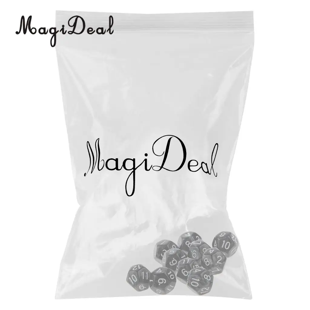MagiDeal Высокое качество 10 шт Twelve Sided D12 игральные D & RPG Вечерние игры кубики для