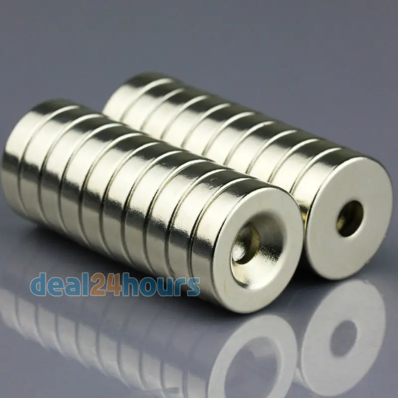 

50pcs Super Strong Round Neodymium Countersunk Ring Magnets 20 x 5 mm Hole: 5mm Rare Earth N50 Wholesale Free Shipping